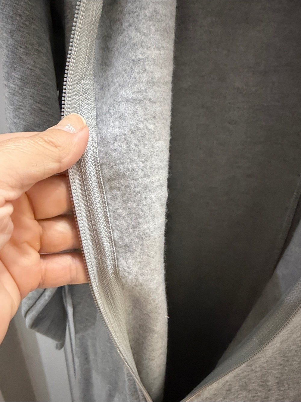 Savage X Fenty Light Gray Zip Hoodie Onesie with Rose Gold Zipper - Picture 4 of 6